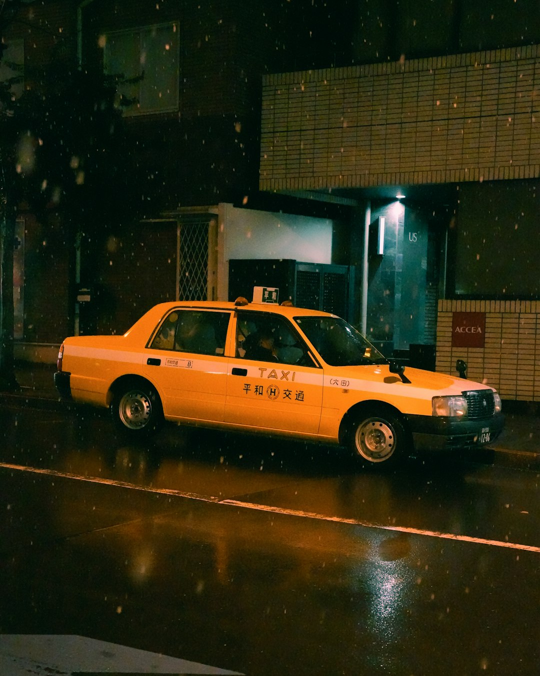 Japan yellow taxi car